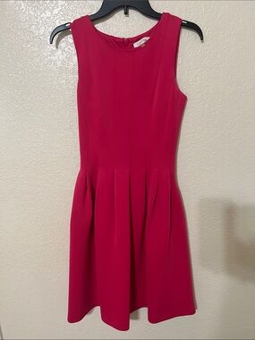 Calvin Klein Sleeveless Bright Fuchsia Skater Dress